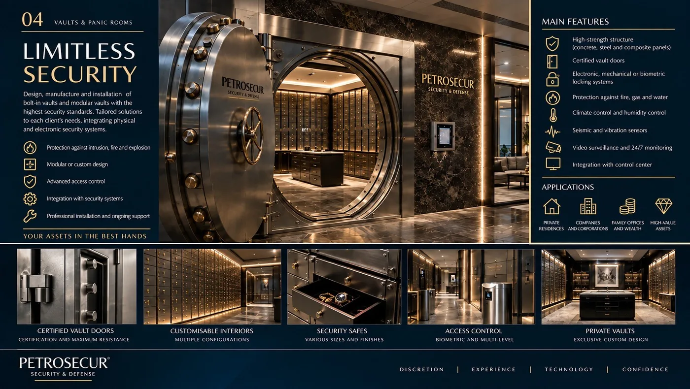 Vaults and panic rooms: limitless security, with the circular armoured door.