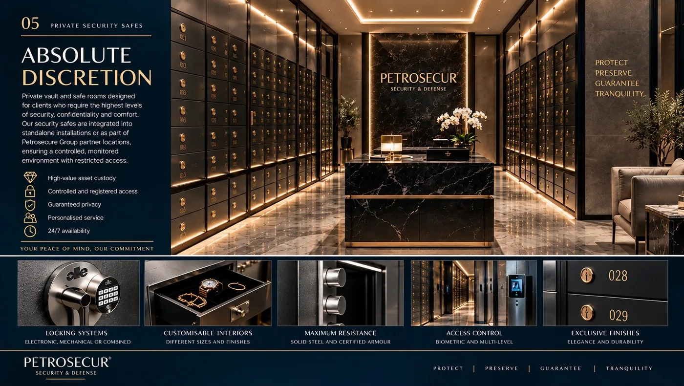 Private security safes: absolute discretion, with the custody corridor.