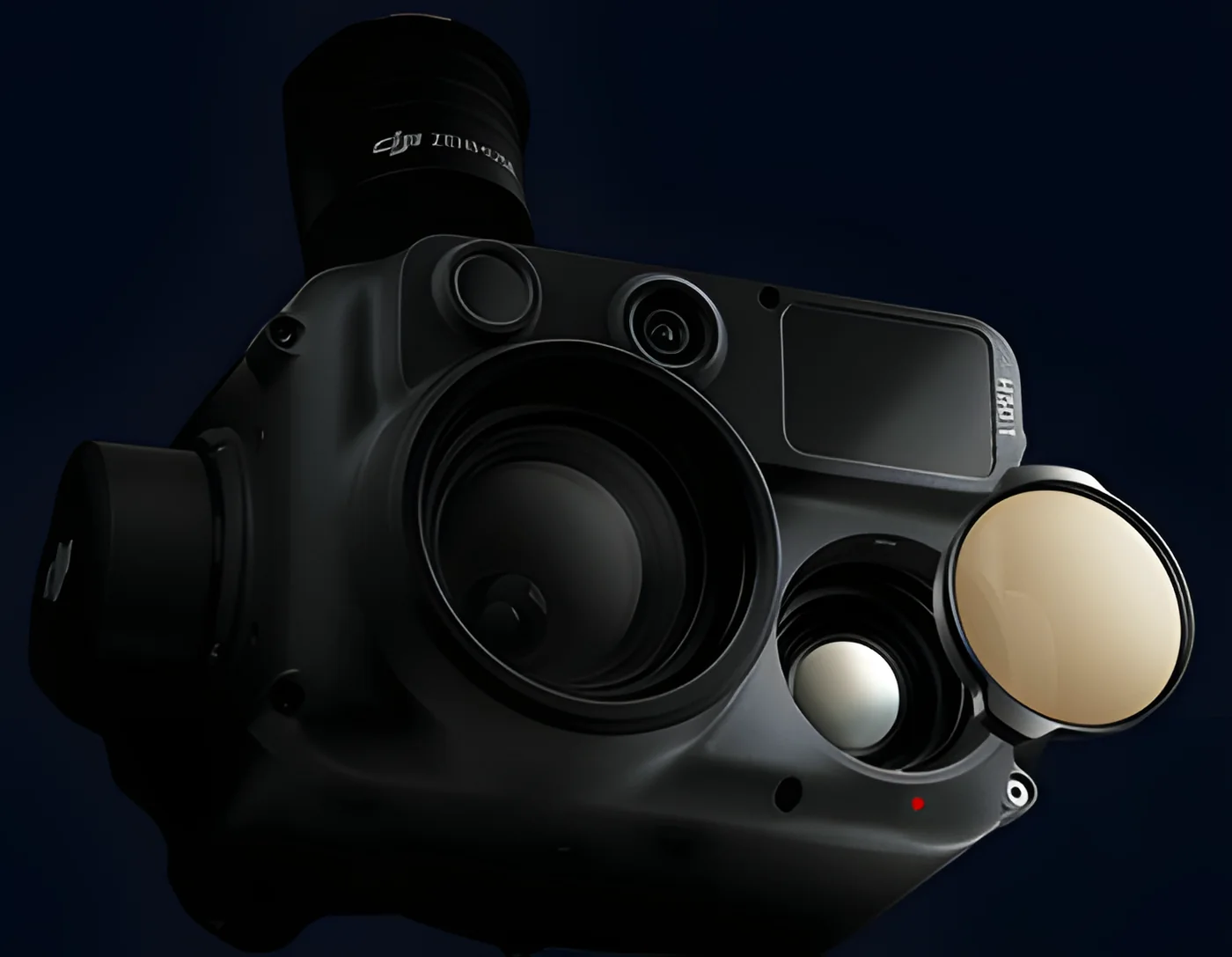 Cabezal de inspeccion con optica de largo alcance, camara termica y telemetro laser.